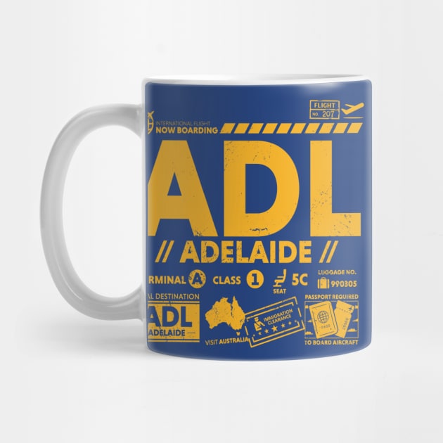 Vintage Adelaide ADL Airport Code Travel Day Retro Travel Tag Australia by Now Boarding